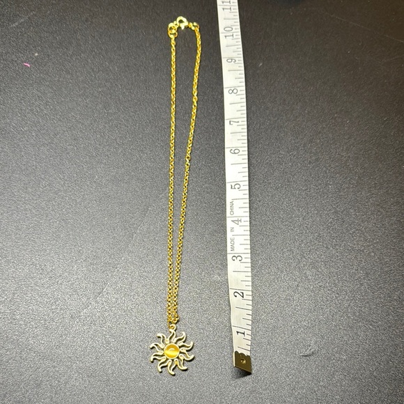Gold Sun Pendant Necklace - Picture 2 of 3